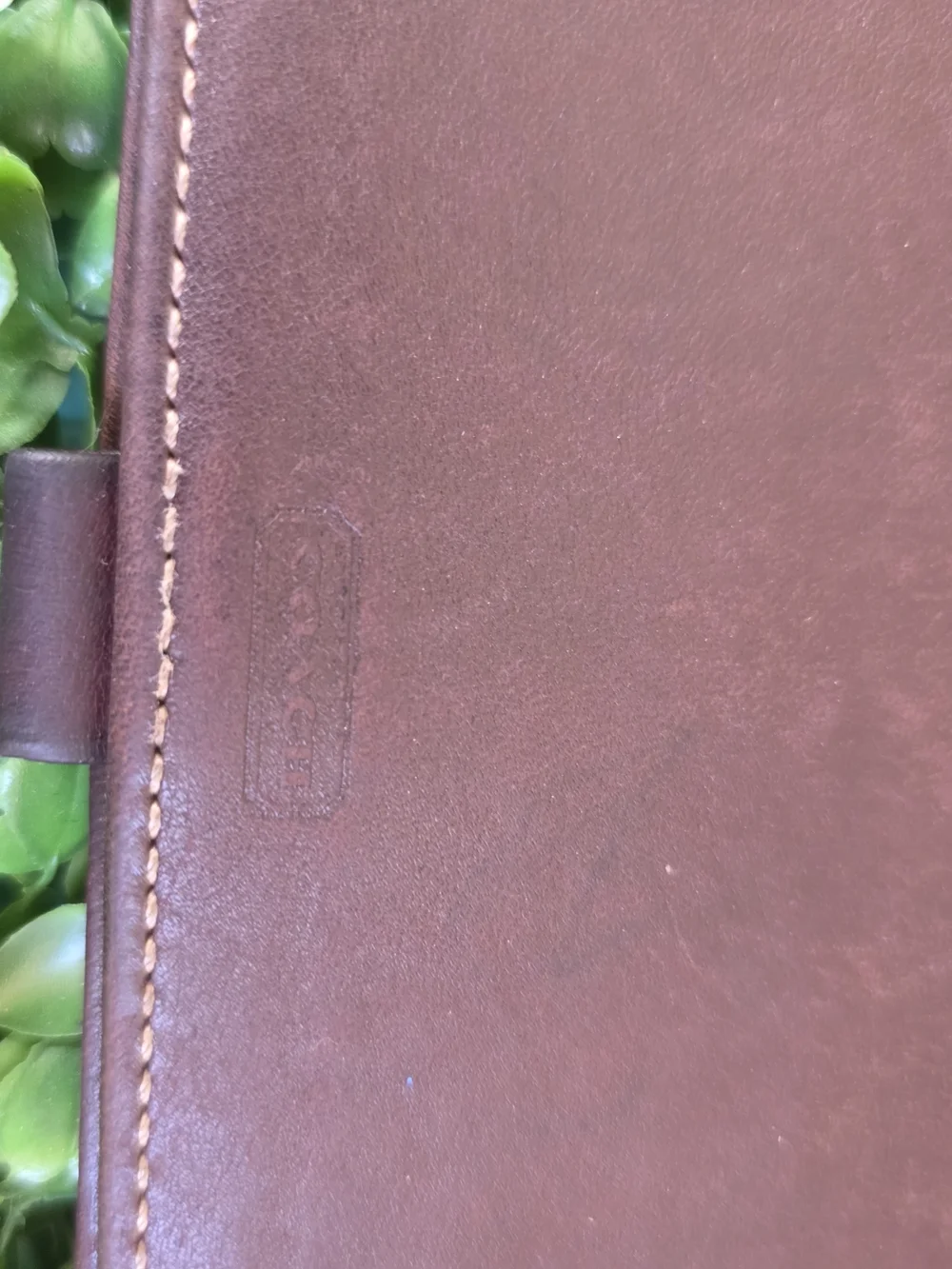 ​EUC Coach Vintage Brown Leather Checkbook Wallet Long Wallet